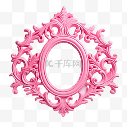 优雅粉色图片_优雅粉色镜子元素立体免抠图案