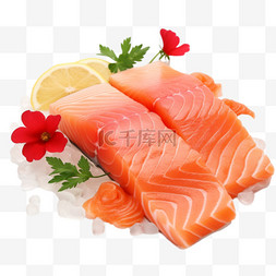 美味三文鱼图片_写实美味三文鱼元素立体免抠图案