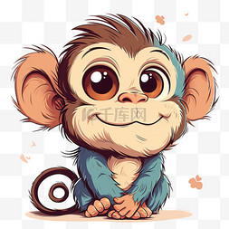 可爱干净背景图片_免抠可爱的猴子卡通手绘元素