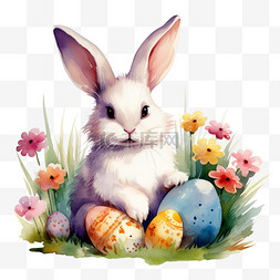 彩蛋图案图片_图形兔子彩蛋元素立体免抠图案