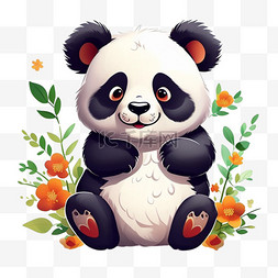 可爱大熊猫矢量卡通儿童图片