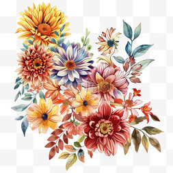 手绘水彩插画花朵图片_春天手绘元素植物花朵免抠
