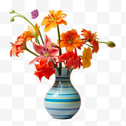 花瓶彩色图片_花瓶彩色元素立体免抠图案