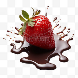 真实草莓巧克力元素立体免抠图案