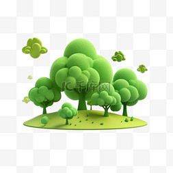 森林绿植图片_纹理森林绿植元素立体免抠图案