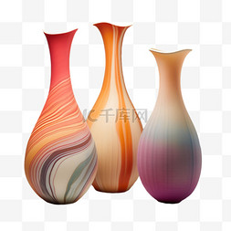 3d花瓶彩色元素立体免抠图案