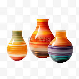 艺术花瓶彩色元素立体免抠图案