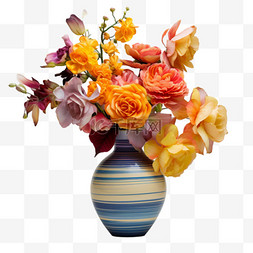 特色花瓶彩色元素立体免抠图案
