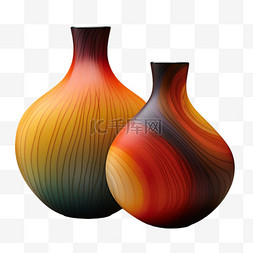 写实花瓶彩色元素立体免抠图案