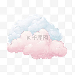 合成粉嫩云朵元素立体免抠图案