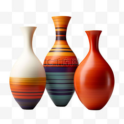 质感花瓶彩色元素立体免抠图案