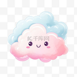 3d立体云朵图片_ai绘画3d粉嫩云朵元素立体免抠图