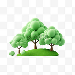森林绿植图片_装饰森林绿植元素立体免抠图案