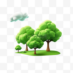 森林绿植图片_建模森林绿植元素立体免抠图案