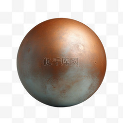 造型铜锈铁球元素立体免抠图案