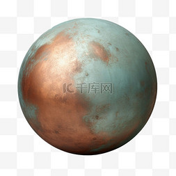 铁球破裂图片_3d铜锈铁球元素立体免抠图案