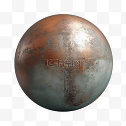合成球图片_合成铜锈铁球元素立体免抠图案