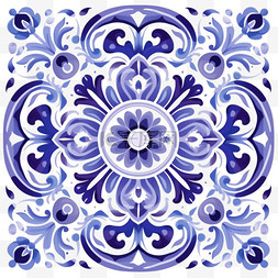 几何立体花纹图片_几何蓝色花纹元素立体免抠图案