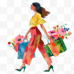 粉色卡通高跟鞋图片_妇女节女人手绘元素购物卡通