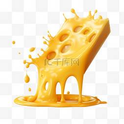 奶酪液体图片_奶酪液体元素立体免抠图案卡通