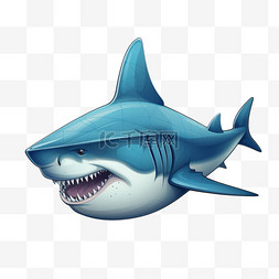 鲨鱼动物元素立体免抠图案3d
