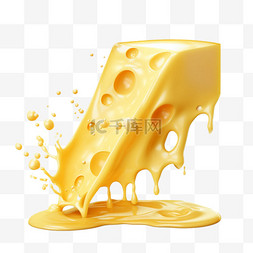 奶酪液体图片_奶酪液体元素立体免抠图案创意