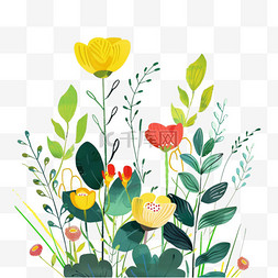 植物花草手绘春天元素