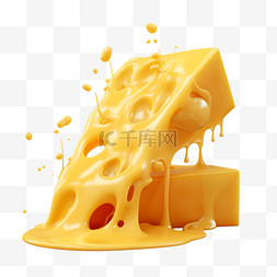 奶酪液体元素立体免抠图案ai