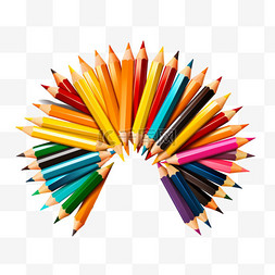 铅笔彩色图片_铅笔彩色元素立体免抠图案