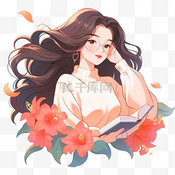 拖着行李箱的女生图片_女神节38妇女节手绘卡通女生39元