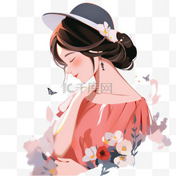 女生卡通插画图片_女神节38妇女节手绘卡通女生10免