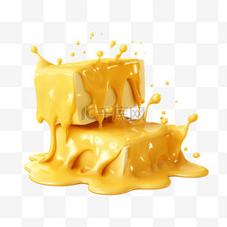 奶酪液体图片_奶酪液体元素立体免抠图案真实