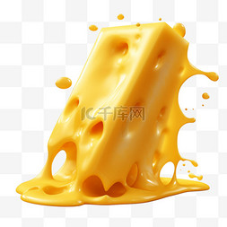 奶酪液体元素立体免抠图案数字艺
