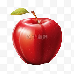苹果红色元素立体免抠图案素材