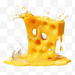 奶酪液体图片_奶酪液体元素立体免抠图案造型