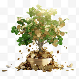 发财树图片_发财树摇钱树元素立体免抠图案3d