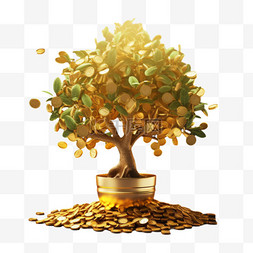 发财树图片_发财树摇钱树元素立体免抠图案AIC