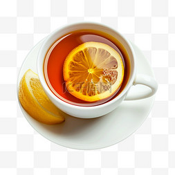 柠檬红茶元素立体免抠图案造型