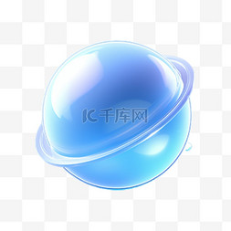 蓝色球状元素立体免抠图案矢量