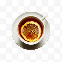 柠檬红茶元素立体免抠图案装饰