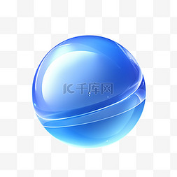 蓝色球状元素立体免抠图案质感