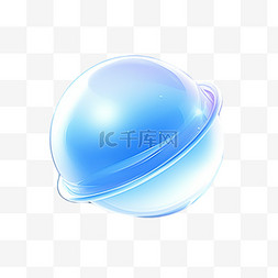 蓝色球状元素立体免抠图案简单