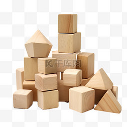 木制积木元素立体免抠图案质感
