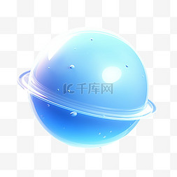 立体球状图片_蓝色球状元素立体免抠图案绘画