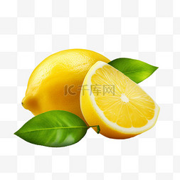 柠檬图案图片_特色黄色柠檬元素立体免抠图案