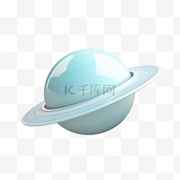 造型蓝色土星元素立体免抠图案