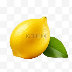 建模黄色柠檬元素立体免抠图案