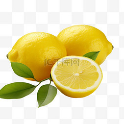 黄色柠檬元素立体免抠图案