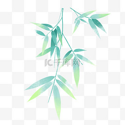 植树节图片_春季春天水彩风竹子竹叶设计