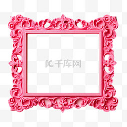 质感粉色边框元素立体免抠图案